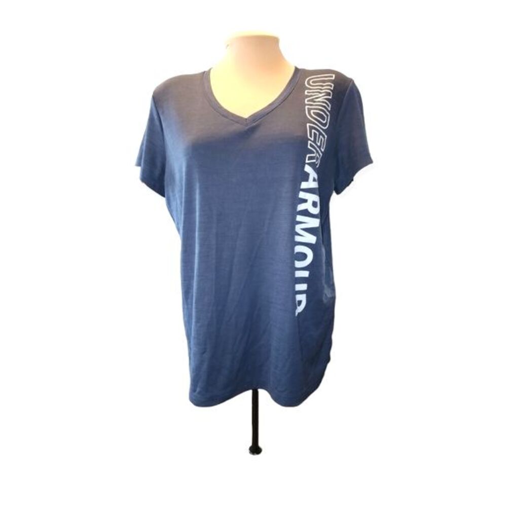 Under Armour Women's‎ Blue-Gray Graphic V-Neck Short Sleeve Tunic Size L